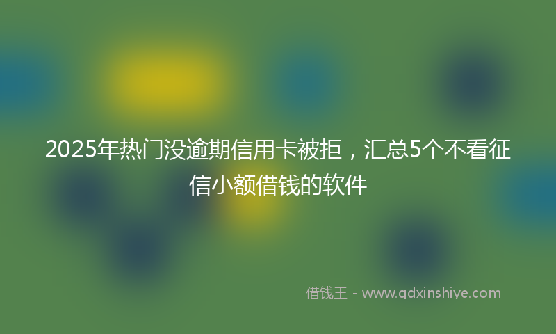 2025年热门没逾期信用卡被拒，汇总5个不看征信小额借钱的软件