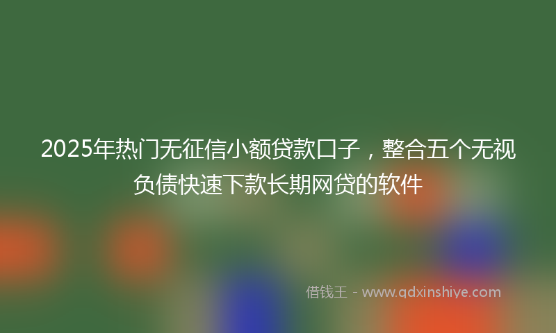 2025年热门无征信小额贷款口子，整合五个无视负债快速下款长期网贷的软件
