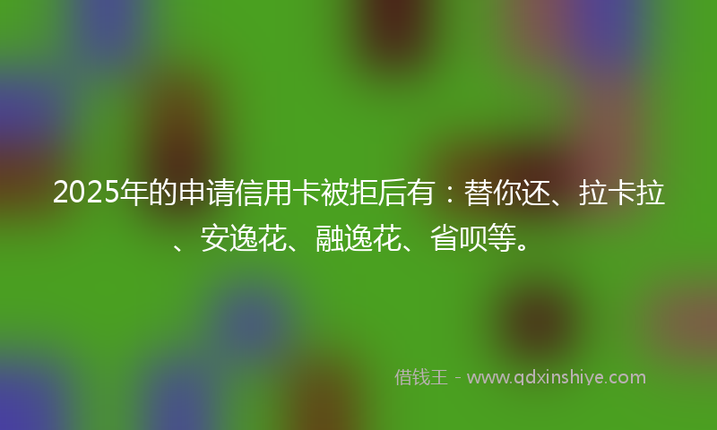 2025年的申请信用卡被拒后有：替你还、拉卡拉、安逸花、融逸花、省呗等。