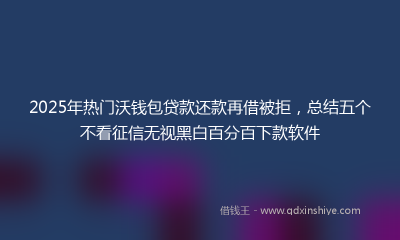 2025年热门沃钱包贷款还款再借被拒，总结五个不看征信无视黑白百分百下款软件