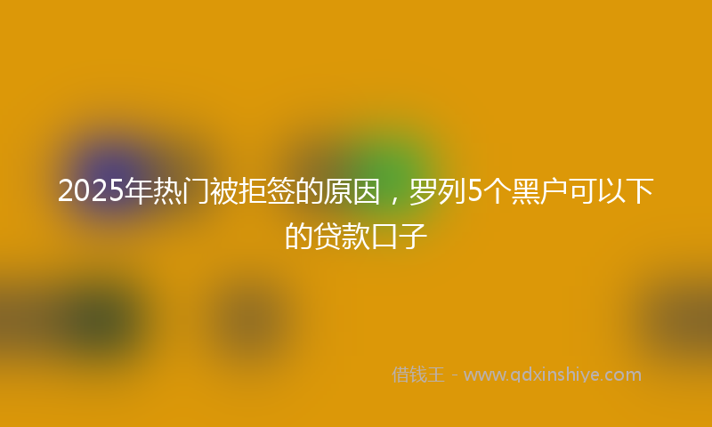 2025年热门被拒签的原因，罗列5个黑户可以下的贷款口子