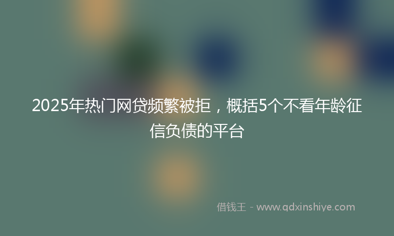 2025年热门网贷频繁被拒，概括5个不看年龄征信负债的平台