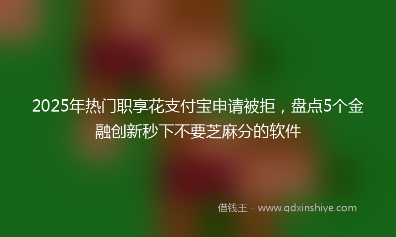 2025年热门职享花支付宝申请被拒，盘点5个金融创新秒下不要芝麻分的软件