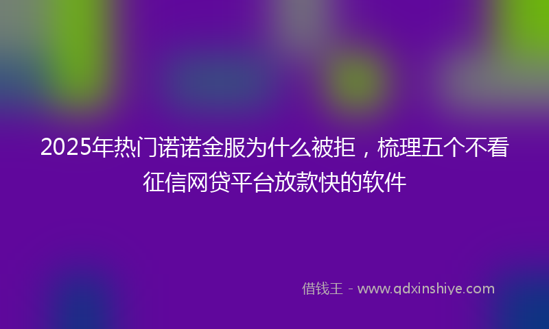 2025年热门诺诺金服为什么被拒，梳理五个不看征信网贷平台放款快的软件