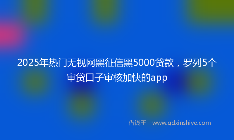 2025年热门无视网黑征信黑5000贷款，罗列5个审贷口子审核加快的app
