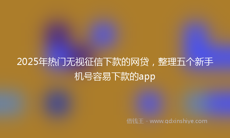 2025年热门无视征信下款的网贷，整理五个新手机号容易下款的app
