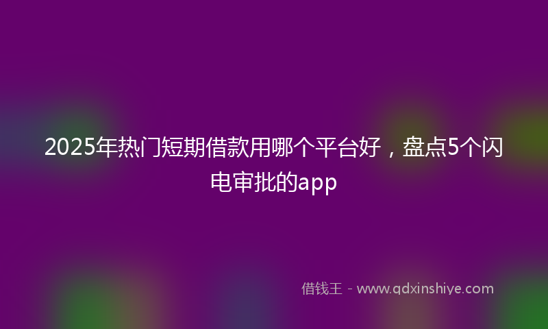 2025年热门短期借款用哪个平台好，盘点5个闪电审批的app