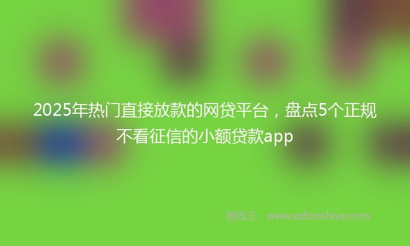 2025年热门直接放款的网贷平台，盘点5个正规不看征信的小额贷款app