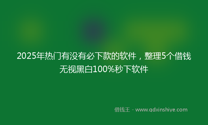 2025年热门有没有必下款的软件，整理5个借钱无视黑白100%秒下软件