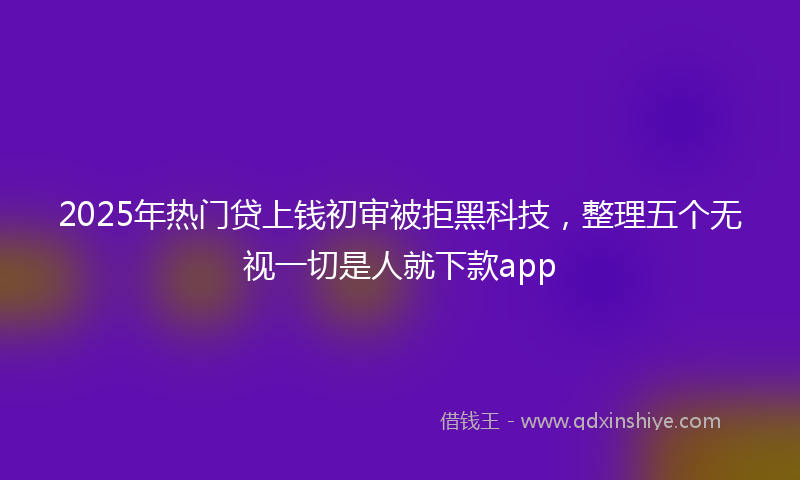 2025年热门贷上钱初审被拒黑科技，整理五个无视一切是人就下款app