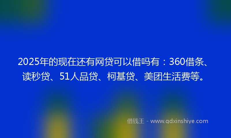 2025年的现在还有网贷可以借吗有：360借条、读秒贷、51人品贷、柯基贷、美团生活费等。