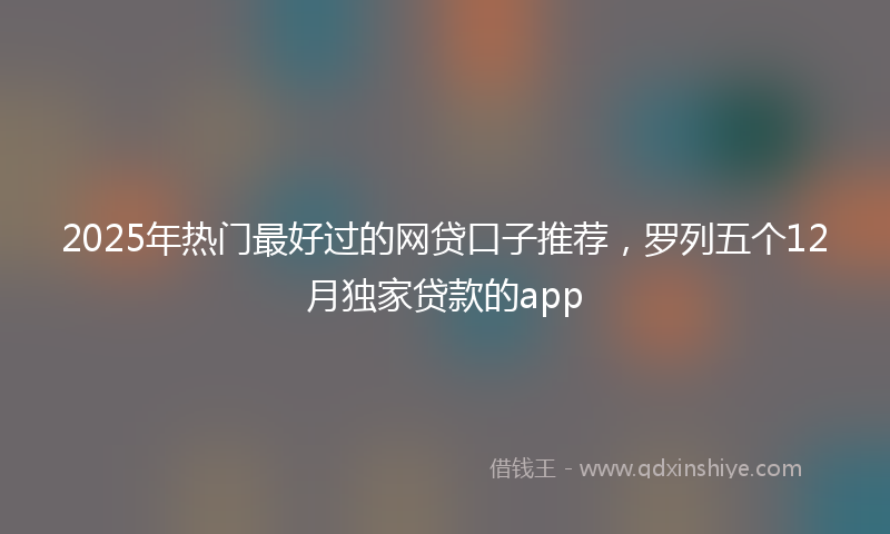 2025年热门最好过的网贷口子推荐，罗列五个12月独家贷款的app