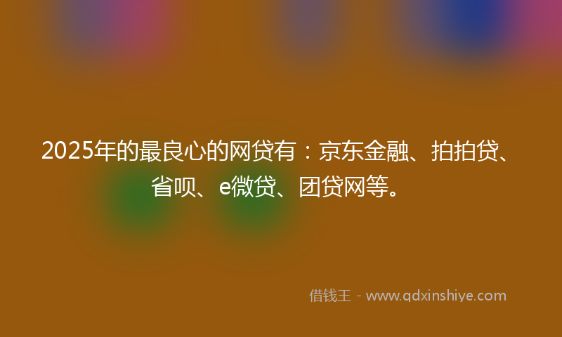 2025年的最良心的网贷有：京东金融、拍拍贷、省呗、e微贷、团贷网等。