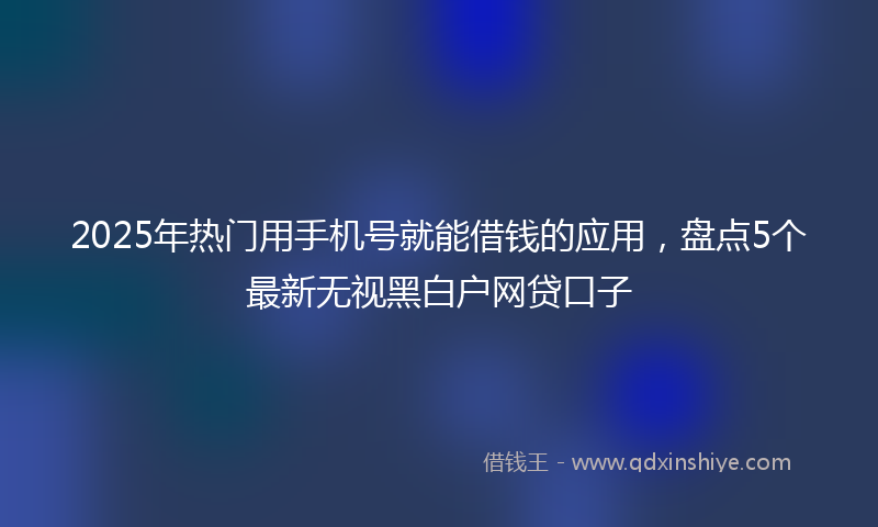 2025年热门用手机号就能借钱的应用，盘点5个最新无视黑白户网贷口子