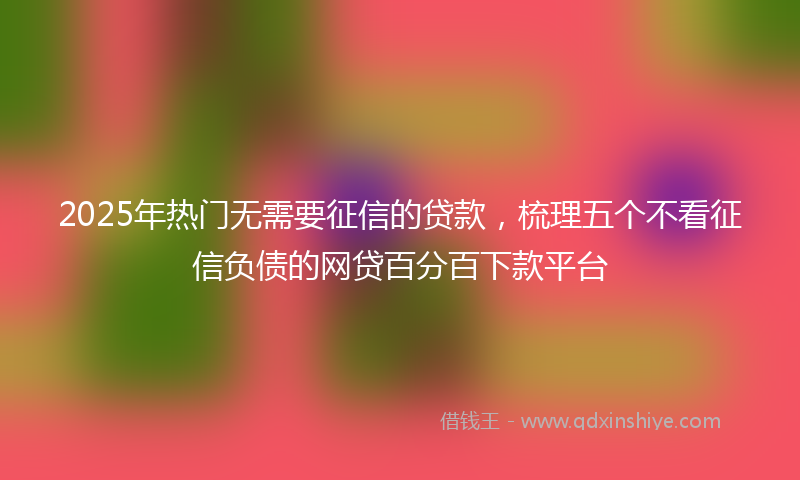 2025年热门无需要征信的贷款，梳理五个不看征信负债的网贷百分百下款平台