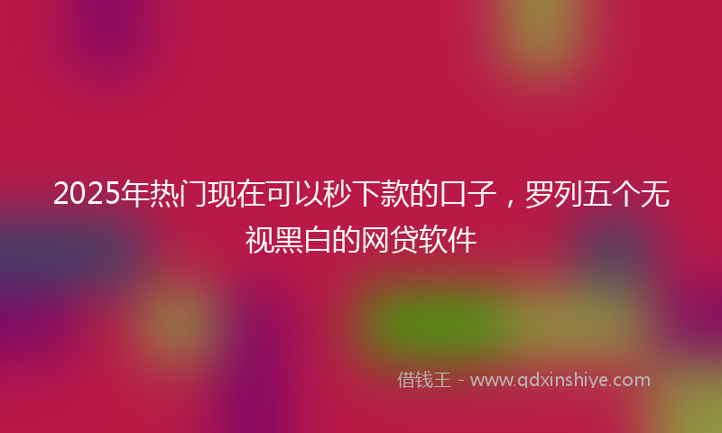 2025年热门现在可以秒下款的口子，罗列五个无视黑白的网贷软件
