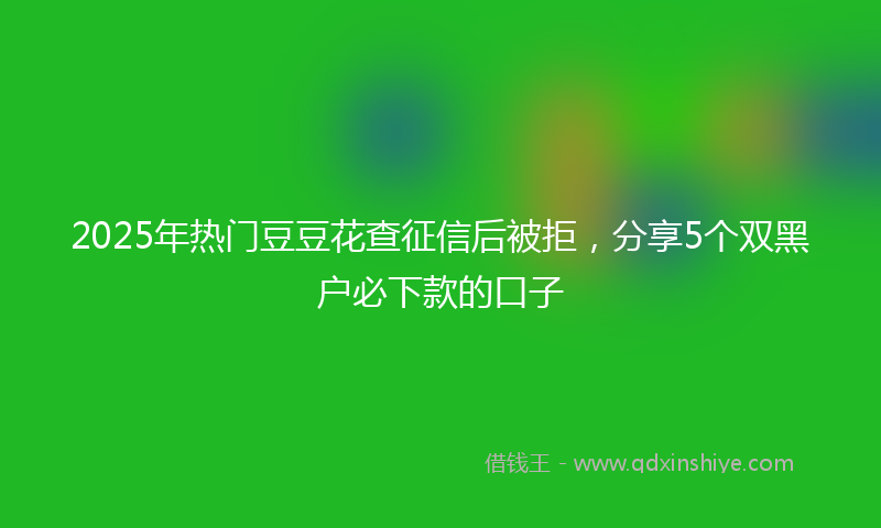 2025年热门豆豆花查征信后被拒，分享5个双黑户必下款的口子