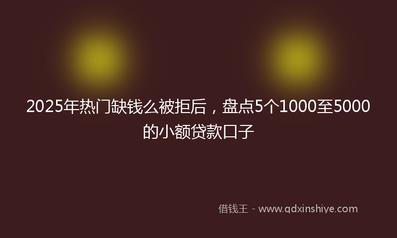 2025年热门缺钱么被拒后，盘点5个1000至5000的小额贷款口子