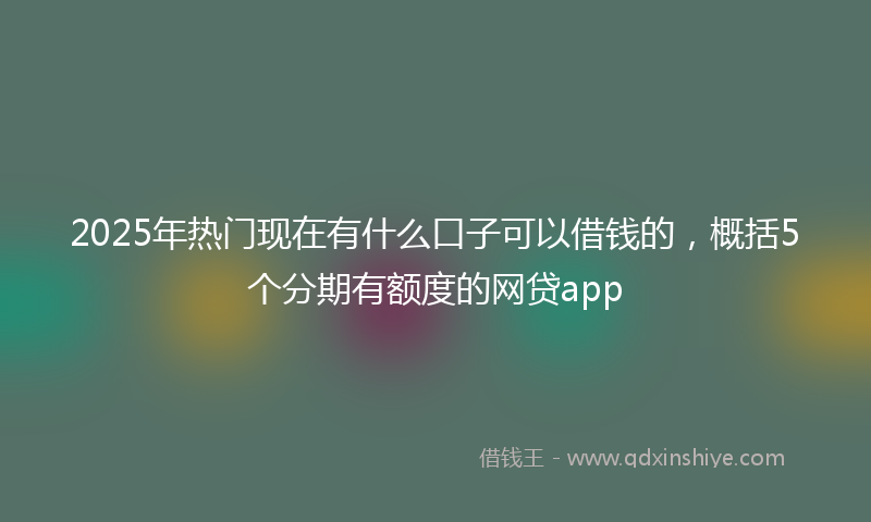 2025年热门现在有什么口子可以借钱的，概括5个分期有额度的网贷app