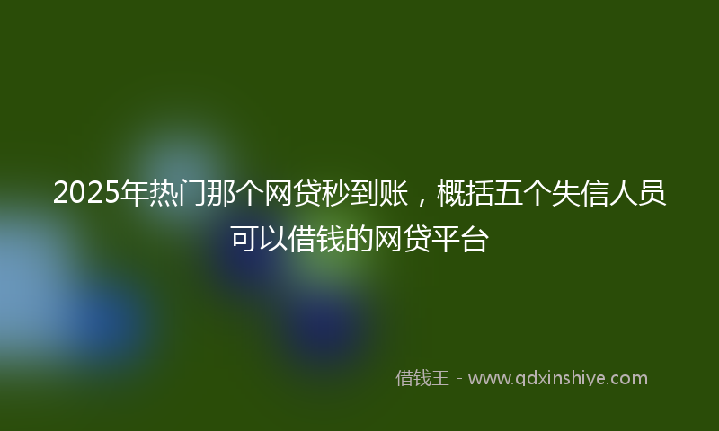 2025年热门那个网贷秒到账，概括五个失信人员可以借钱的网贷平台