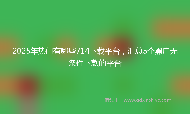 2025年热门有哪些714下载平台，汇总5个黑户无条件下款的平台