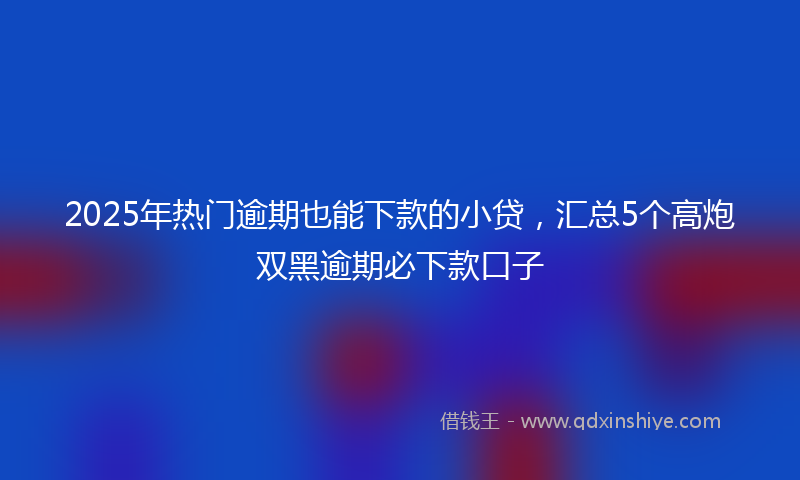 2025年热门逾期也能下款的小贷，汇总5个高炮双黑逾期必下款口子