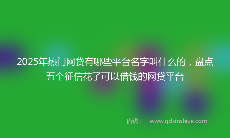 2025年热门网贷有哪些平台名字叫什么的，盘点五个征信花了可以借钱的网贷平台