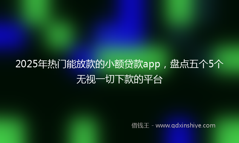 2025年热门能放款的小额贷款app，盘点五个5个无视一切下款的平台