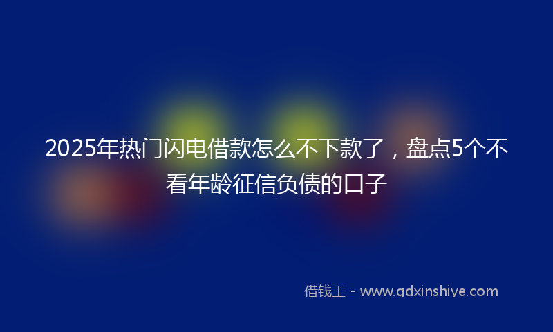 2025年热门闪电借款怎么不下款了，盘点5个不看年龄征信负债的口子
