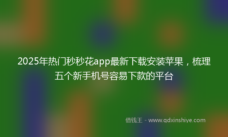 2025年热门秒秒花app最新下载安装苹果，梳理五个新手机号容易下款的平台