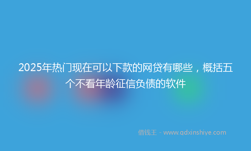 2025年热门现在可以下款的网贷有哪些，概括五个不看年龄征信负债的软件