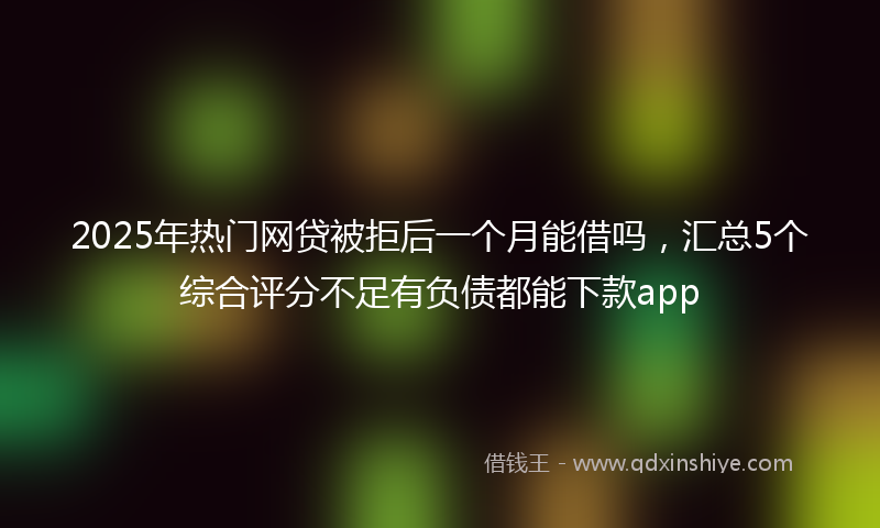 2025年热门网贷被拒后一个月能借吗，汇总5个综合评分不足有负债都能下款app