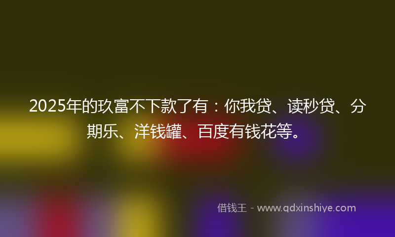 2025年的玖富不下款了有：你我贷、读秒贷、分期乐、洋钱罐、百度有钱花等。