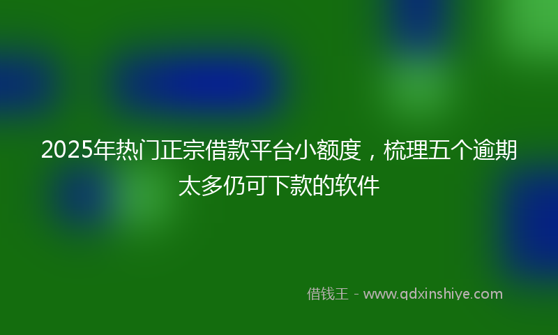 2025年热门正宗借款平台小额度，梳理五个逾期太多仍可下款的软件