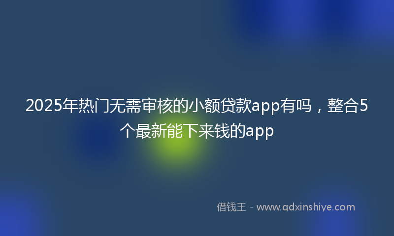 2025年热门无需审核的小额贷款app有吗，整合5个最新能下来钱的app