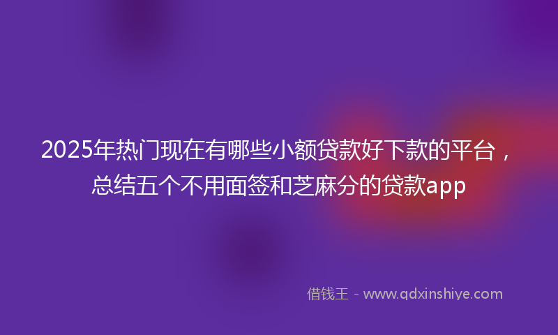 2025年热门现在有哪些小额贷款好下款的平台，总结五个不用面签和芝麻分的贷款app