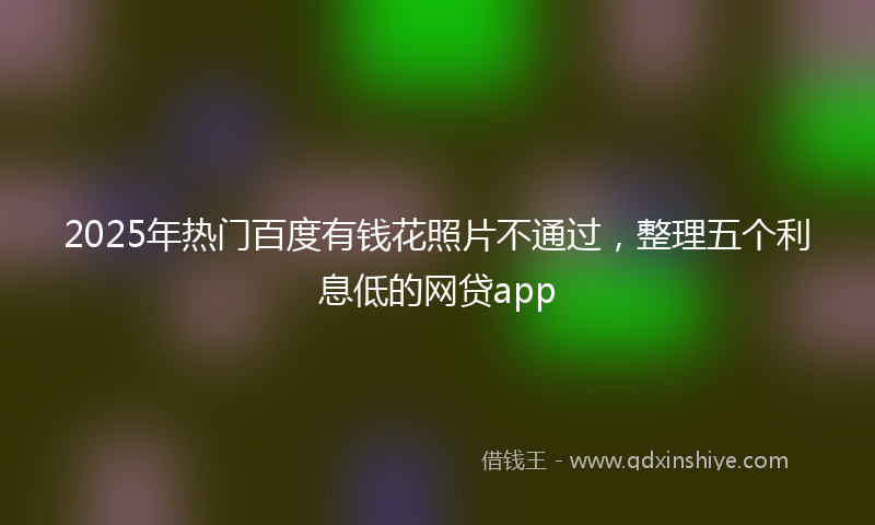 2025年热门百度有钱花照片不通过，整理五个利息低的网贷app