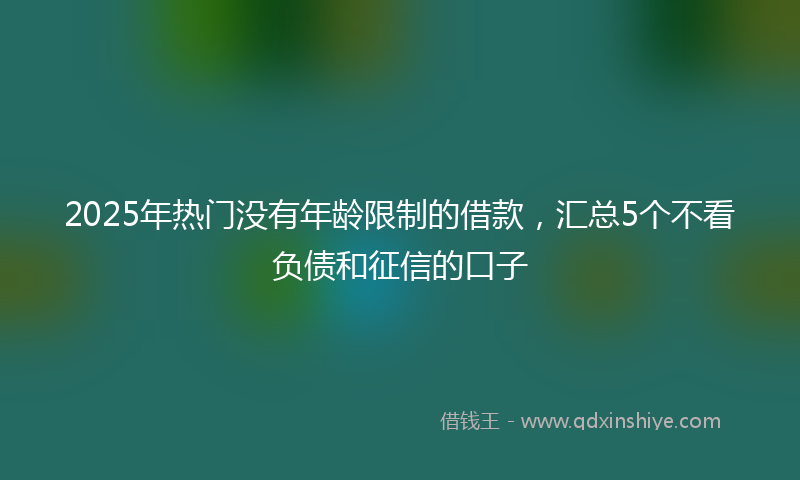 2025年热门没有年龄限制的借款，汇总5个不看负债和征信的口子