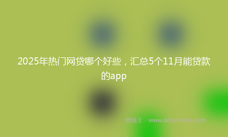 2025年热门网贷哪个好些，汇总5个11月能贷款的app