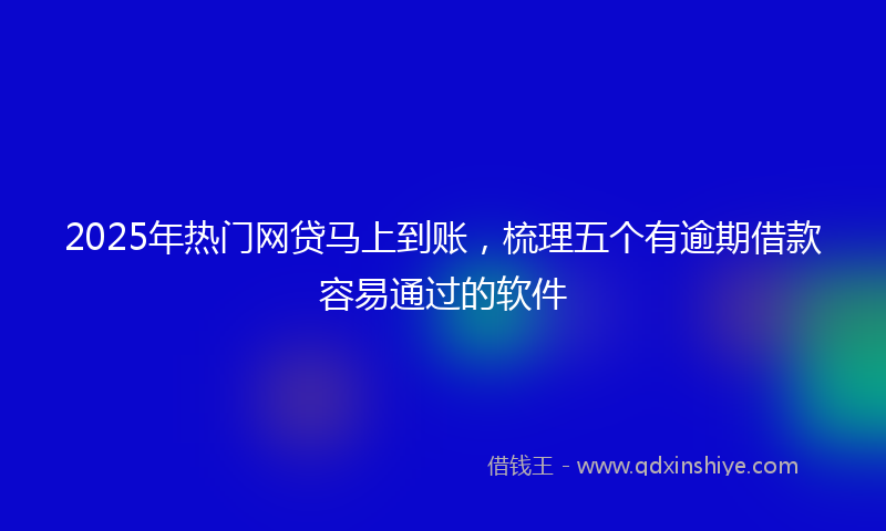 2025年热门网贷马上到账，梳理五个有逾期借款容易通过的软件