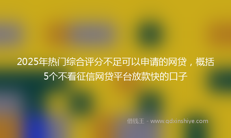 2025年热门综合评分不足可以申请的网贷，概括5个不看征信网贷平台放款快的口子