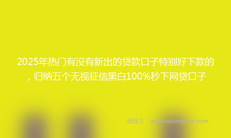 2025年热门有没有新出的贷款口子特别好下款的，归纳五个无视征信黑白100%秒下网贷口子