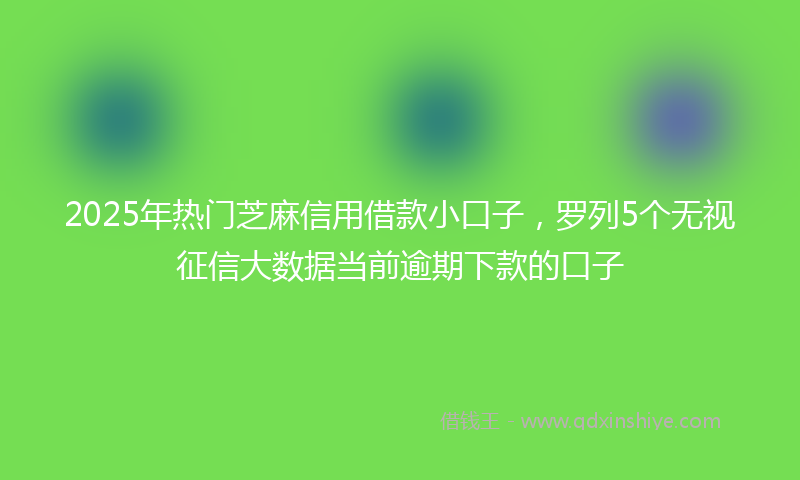 2025年热门芝麻信用借款小口子，罗列5个无视征信大数据当前逾期下款的口子