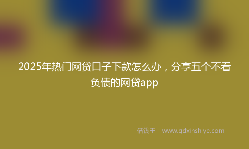 2025年热门网贷口子下款怎么办，分享五个不看负债的网贷app