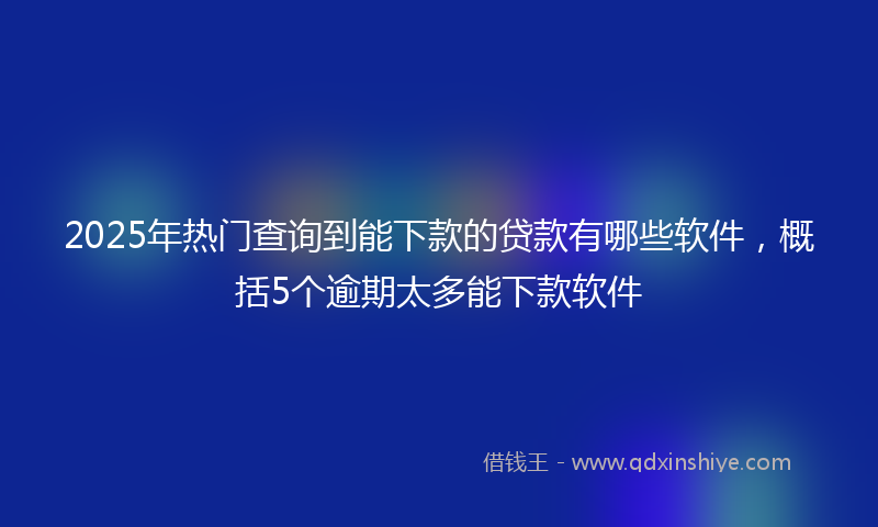 2025年热门查询到能下款的贷款有哪些软件，概括5个逾期太多能下款软件