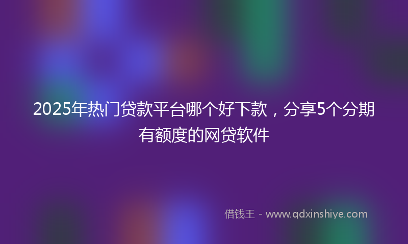 2025年热门贷款平台哪个好下款，分享5个分期有额度的网贷软件