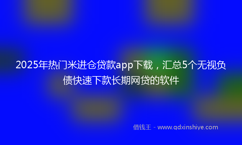 2025年热门米进仓贷款app下载，汇总5个无视负债快速下款长期网贷的软件