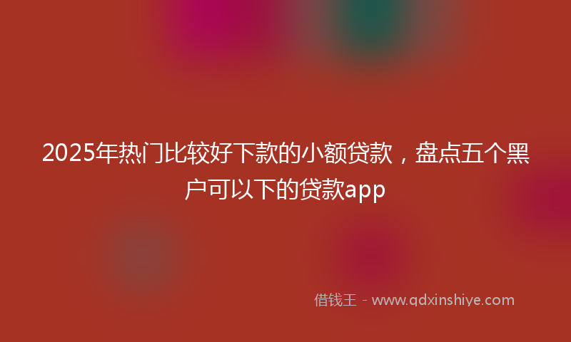 2025年热门比较好下款的小额贷款，盘点五个黑户可以下的贷款app