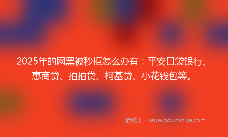 2025年的网黑被秒拒怎么办有：平安口袋银行、惠商贷、拍拍贷、柯基贷、小花钱包等。