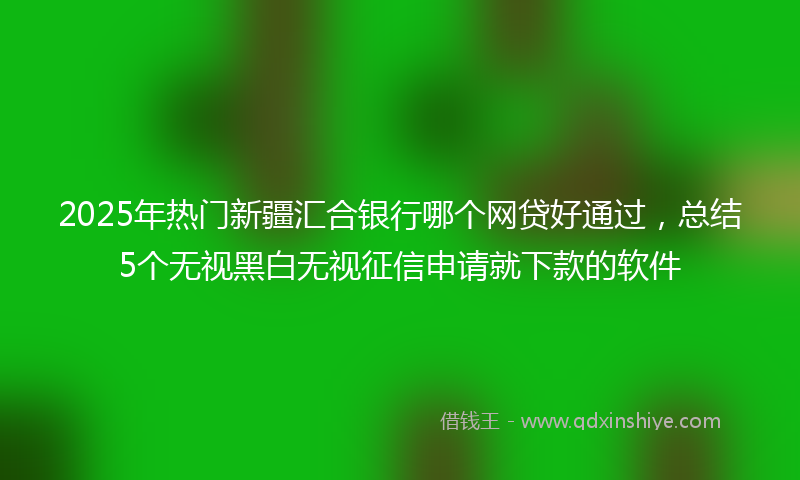 2025年热门新疆汇合银行哪个网贷好通过，总结5个无视黑白无视征信申请就下款的软件